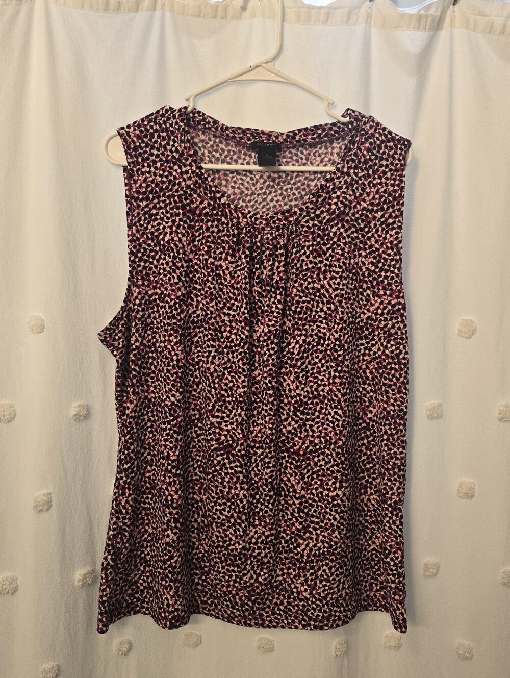 Ann Taylot Sleeveless Printed Blouse - Pink/Black Size Xl